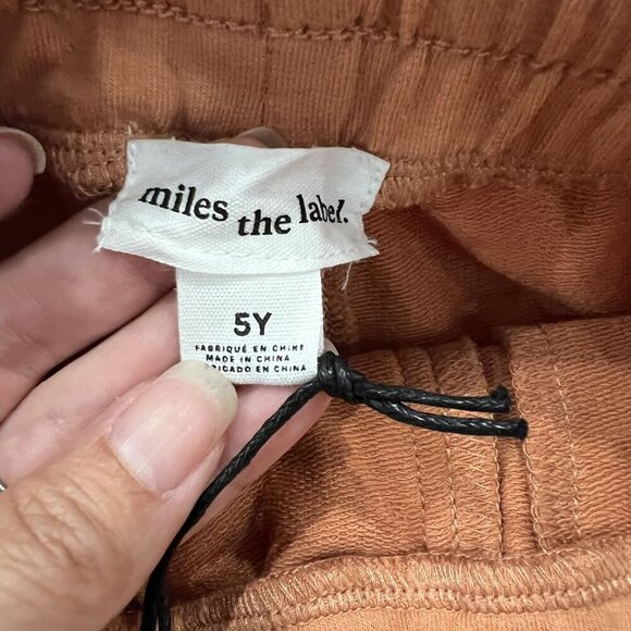 Miles The Label Kids Cargo Jogger Pants 5Y Cotton Blend Caramel Brown - Picture 3 of 4
